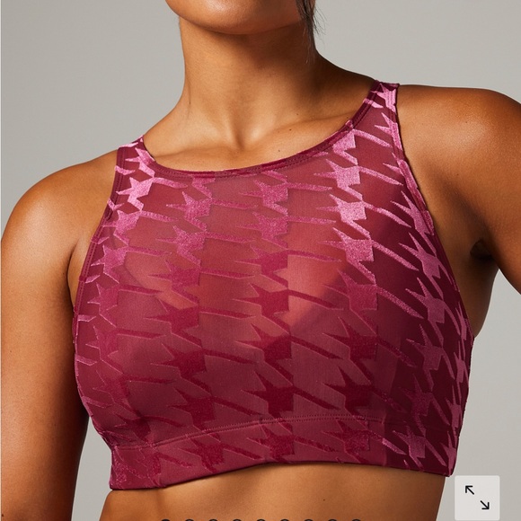 Savage X Fenty Poinsettia Red Plum Houndstooth High-Waist Legging Set - Picture 7 of 14